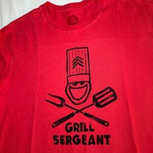 Life Is Good Crusher Tee Mens Size XL Cotton Red “Grill Sergeant” Dad Cotton